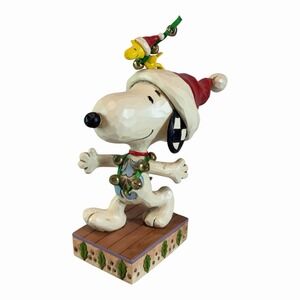 Jim Shore "Jingle Bell Buddies" Snoopy & Woodstock W/ Jingle Bells No Box